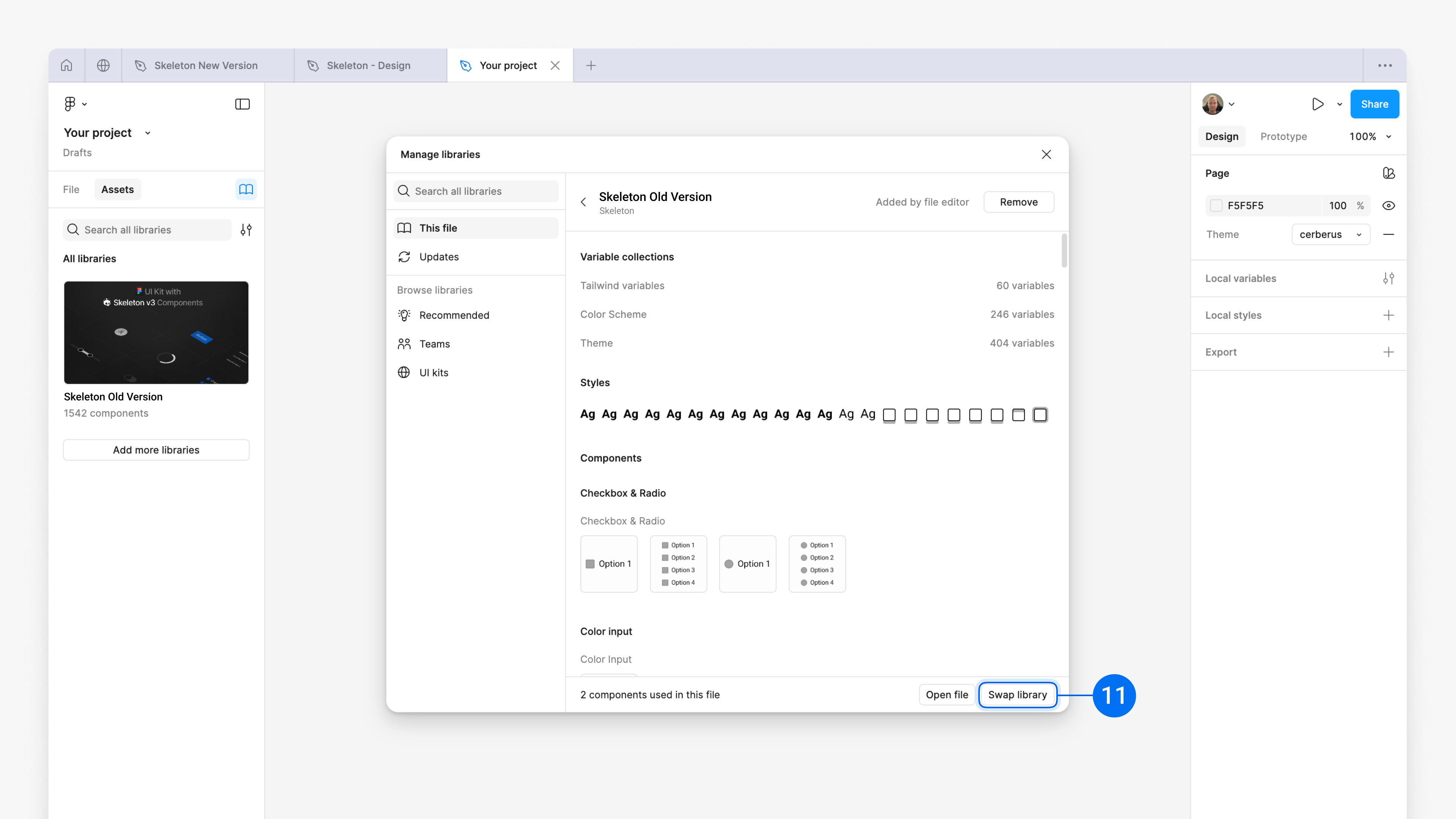 Start swap library flow