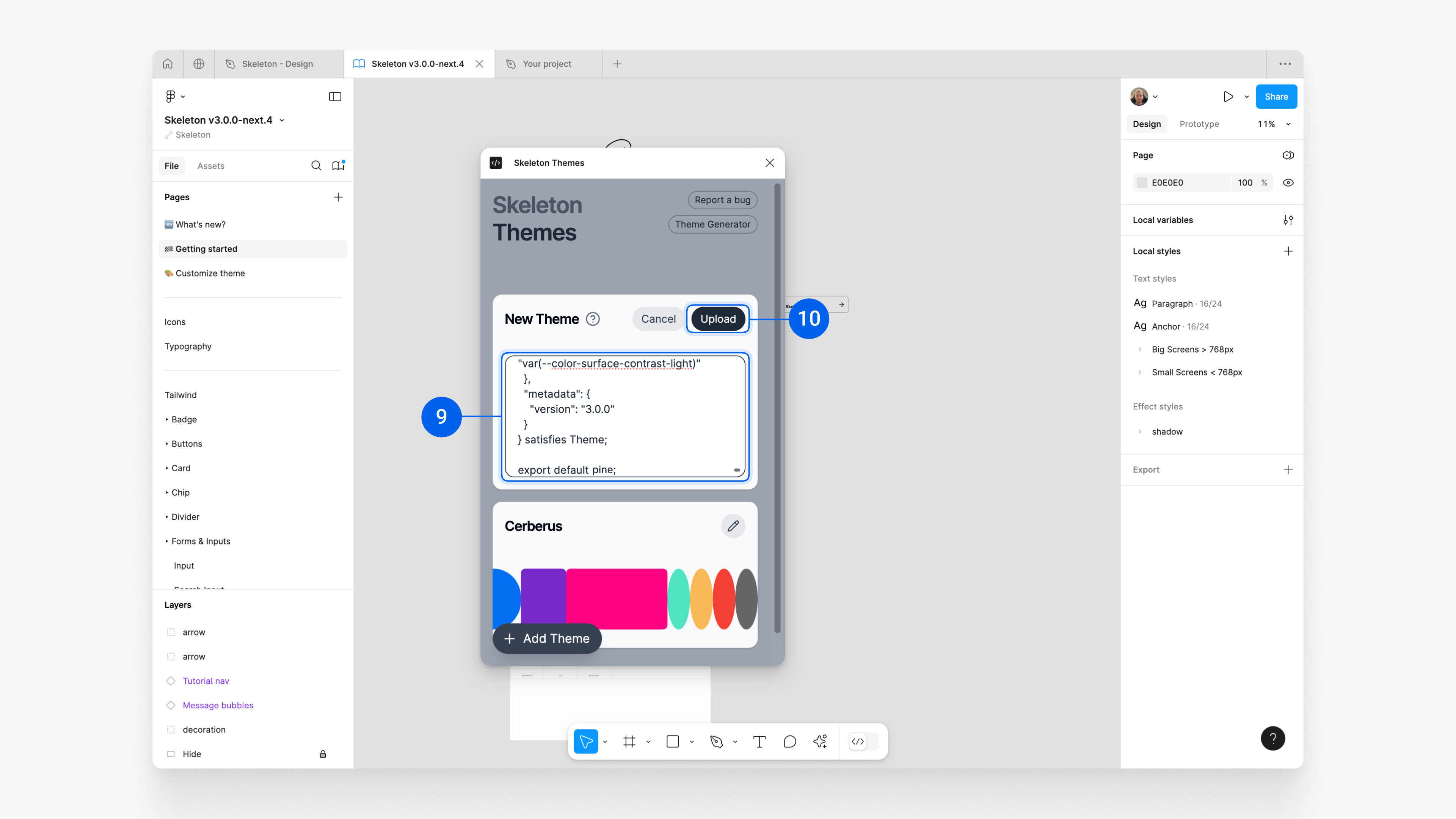 Update existing theme