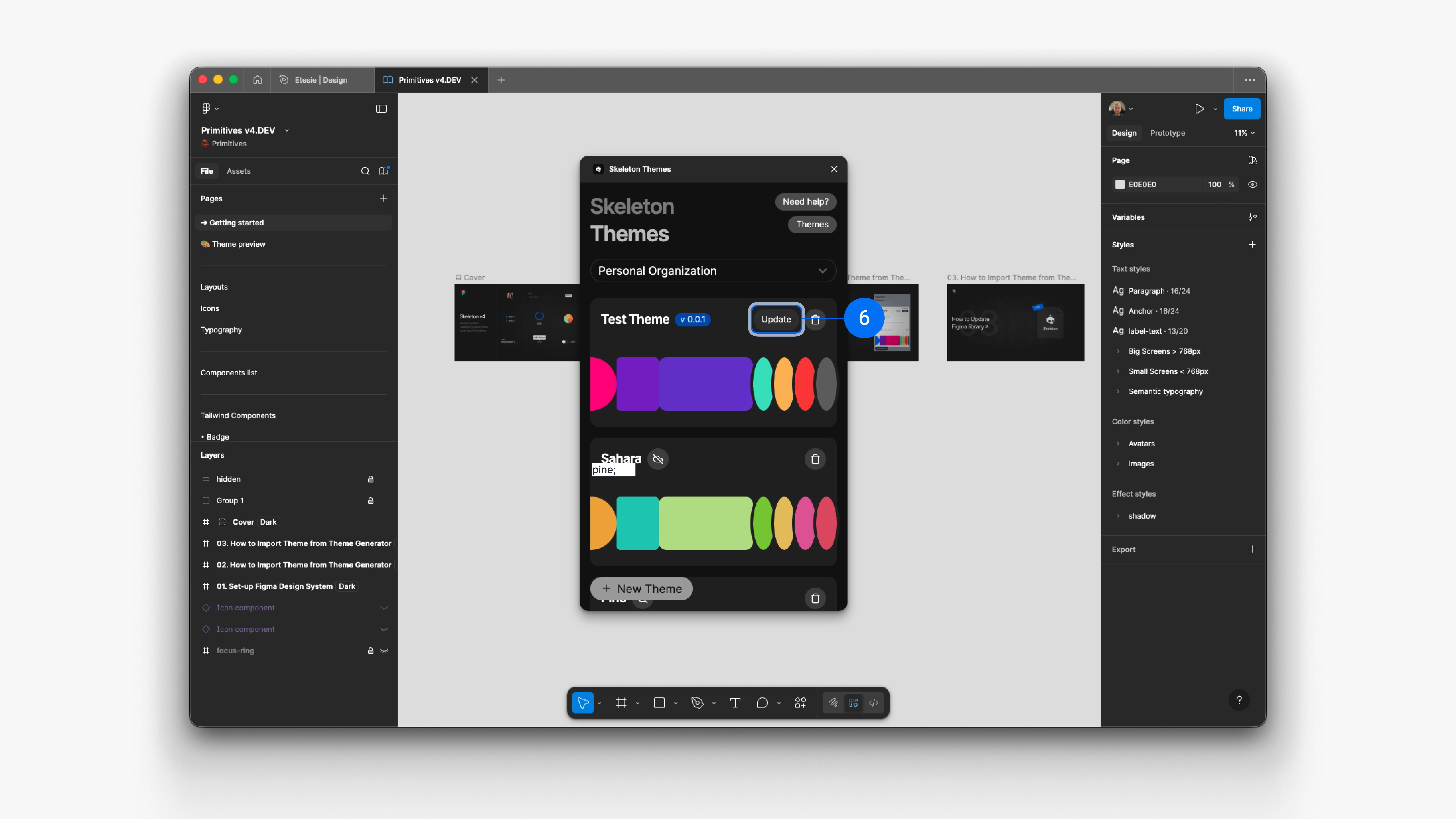 Update existing theme