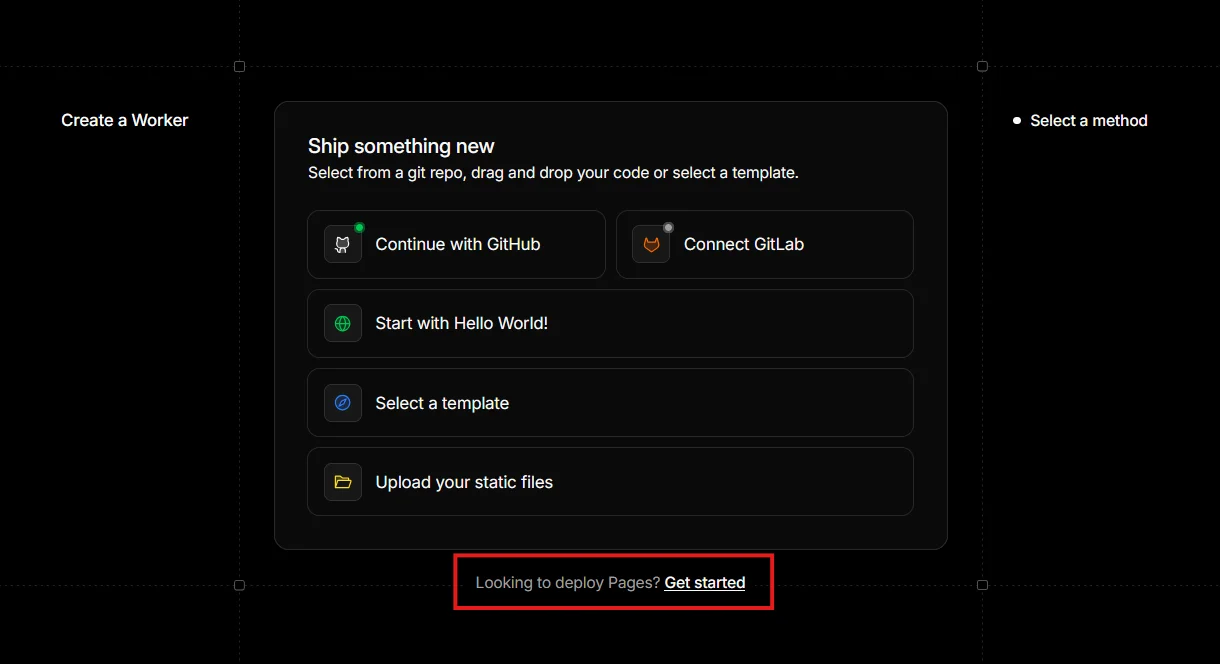 Cloudflare Get Started dialog