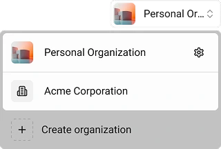 Organization switcher UI